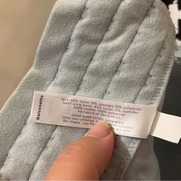 Cacique Lace Balconette Bra Underwire Lace Up Accents Blue 42DD - Picture 13 of 13